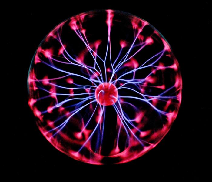 Glowing sphere of electricity, abstract 